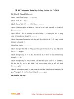 Đề thi Violympic Toán lớp 3 vòng 1 năm 2017 - 2018