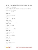 Đề thi Trạng Nguyên Tiếng Việt lớp 4 vòng 16 năm 2016 - 2017