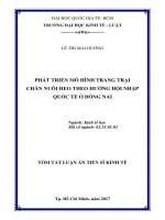 Phát triển mô hình trang trại chăn nuôi heo theo hướng hội nhập quốc tế ở đồng nai 