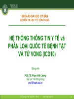 HỆ THỐNG THÔNG TIN Y TẾ VÀ PHÂN LOẠI QUỐC TẾ BỆNH TẬT VÀ TỬ VONG (ICT 10)