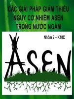 CÁC GIẢI PHÁP GIẢM THIỂU NGUY CƠ PHƠI NHIỄM ASEN TRONG NƯỚC NGẦM