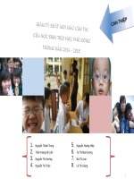 GIẢM TỶ SUẤT MỚI MẮC CẬN THI CỦA HỌC SINH TIỂU HỌC PHÙ ĐỔNG TRONG NĂM 2014 - 201