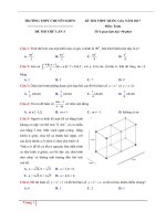 Đề thi THPT Quốc Gia môn Toán năm học 2016 - 2017, trường THPT Chuyên KHTN, Hà Nội (Lần 3)