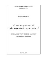Từ vay mượn Anh - Mỹ trên một số báo mạng điện tử