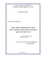 Phát triển mô hình trang trại chăn nuôi heo theo hướng hội nhập quốc tế ở đồng nai 