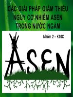 CÁC GIẢI PHÁP GIẢM THIỂU NGUY CƠ PHƠI NHIỄM ASEN TRONG NƯỚC NGẦM