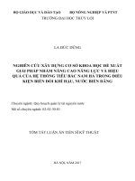 Nghiên cứu xây dựng cơ sở khoa học đề xuất giải pháp nhằm nâng cao năng lực và hiệu quả của hệ thống tiêu bắc nam hà trong điều kiện biến đổi khí hậu nước biển dâng (tt) 