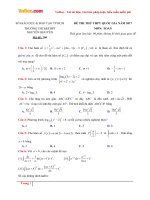 Đề thi thử THPT Quốc Gia môn Toán năm học 2016 - 2017, trường THPT Nguyễn Khuyến, TP. Hồ Chí Minh