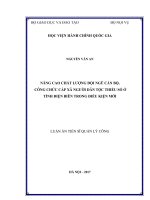 Nâng cao chất lượng đội ngũ cán bộ, công chức cấp xã người dân tộc thiểu số ở tỉnh Điện Biên trong điều kiện mới (LA tiến sĩ)