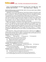 Đề thi khảo sát đầu năm môn tiếng Anh lớp 12 trường THPT Yên Mô A, Ninh Bình năm học 2017-2018 có đáp án (Mã đề 364)