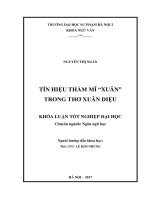 Tín hiệu thẩm mĩ “Xuân” trong thơ Xuân Diệu
