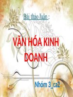 Thảo luận văn hoá kinh doanh đề tài người việt nam khéo léo nhưng không duy trì đến cùng” 