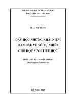 Dạy học những khái niệm ban đầu về số tự nhiên cho học sinh tiểu học