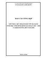 Quy hoạch bảo tồn đa dạng sinh học tỉnh bình định giai đoạn 2015 – 2025 và định hướng đến năm 2030 