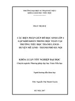 Các biện pháp giúp đỡ học sinh lớp 4 gặp khó khăn trong học toán tại trường tiểu học Thanh Lâm B - huyện Mê Linh - Thành phố Hà Nội