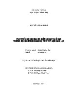 Luận án phát triển đội ngũ cán bộ quản lý đào tạo ở các trường đại học trong quân đội theo tiếp cận năng lực 