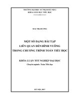 Một số dạng bài tập liên quan đến hình vuông trong chương trình Toán Tiểu học