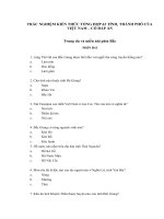 SÁCH THAM KHẢO   TRẮC NGHIỆM  63 TỈNH, THÀNH PHỐ của VIỆT NAM   có đáp án