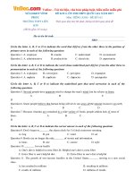 Đề thi thử THPT Quốc gia năm 2017 môn Tiếng Anh trường THPT Liễn Sơn, Vĩnh Phúc có đáp án (Đề 162)