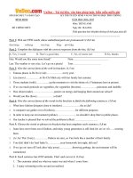 Đề thi tuyển sinh vào lớp 10 môn tiếng Anh năm học 2016 - 2017 Sở GD-ĐT Bình Định có đáp án