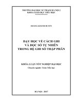 Dạy học về cách ghi và đọc số tự nhiên trong hệ ghi số thập phân