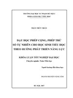 Dạy học phép cộng, phép trừ số tự nhiên cho học sinh tiểu học theo hướng phát triển năng lực