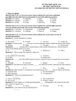 Đề thi tiếng anh đề  TEST 26 SP HN lần 4 