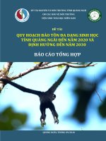 Quy hoạch bảo tồn đa dạng sinh học tỉnh quảng ngãi đến năm 2020 và định hướng đến năm 2030 
