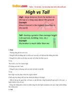 Phân biệt High và Tall trong tiếng Anh