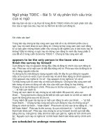 Ngữ pháp TOEIC  bài 5 ví dụ phân tích cấu trúc của vị ngữ 