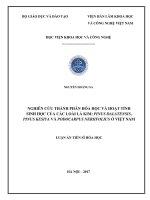 Nghiên cứu thành phần hóa học và hoạt tính sinh học của các loài lá kim: Pinus dalatensis, Pinus kesiya và Podocarpus neriifolius ở Việt Nam