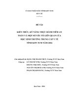 Kiến thức, kỹ năng thực hành tiêm an toàn và một số yếu tố liên quan của học sinh trường trung cấp y tế tỉnh kon tum năm 2016 