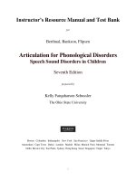 Articulation and phonological disorders speech sound disorders in children 7th edition bernthal test bank 