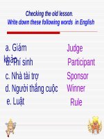 Giáo án điện tử tiếng anh lớp 11 unit 6  competition  hay 