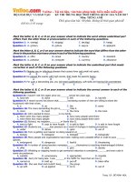 Tổng hợp đề thi chính thức kì thi THPT Quốc Gia môn Tiếng Anh các năm từ 2010 đến 2017