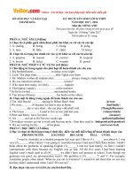 Đề thi vào lớp 10 môn Tiếng Anh tỉnh Thanh Hóa năm học 2017 - 2018 (Có đáp án)