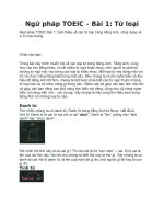 Ngữ pháp TOEIC  bài 1 từ loại