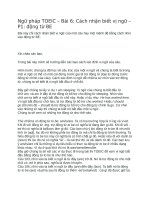 Ngữ pháp TOEIC  bài 6 cách nhận biết vị ngữ – p1 động từ BE 