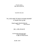 Phát triển kinh tế dịch vụ nông nghiệp ở thành phố hà nội 