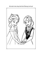 Bộ tranh tô màu công chúa Elsa dễ thương cho bé gái