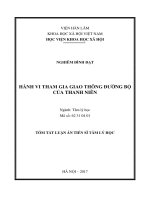 Hành vi tham gia giao thông đường bộ của thanh niên tt