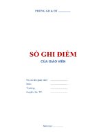 Mẫu sổ ghi điểm của giáo viên