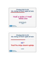 Thuế và quản lý thuế nâng cao chương trình ôn thi cấp chứng chỉ hành nghề kế toán 