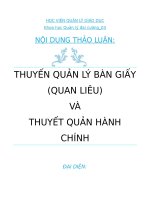 SỰ VẬN DỤNG THUYẾT QUẢN LÝ BÀN GIẤY TRONG QUẢN LÝ GIÁO DỤC
