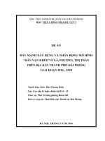 Đẩy mạnh  xây dựng và nhân rộng mô hình “dân vận khéo” ở xã, phường, thị trấn trên địa bàn thành phố hải phòng giai đoạn 2016 – 2020
