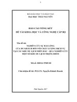 Nghiên cứu sự hài lòng của du khách đối với chất lượng dịch vụ tại các khu du lịch miền Bắc – qua nghiên cứu một số khu du lịch trọng điểm (NCKH)
