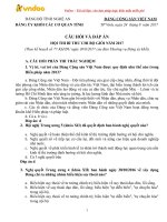 Câu hỏi và đáp án Hội thi bí thư chi bộ giỏi năm 2017