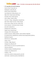 Tổng hợp từ vựng tiếng Anh chủ đề Trường học và Môn học