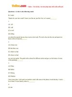 Đề thi mẫu TOEFL Junior phần ngữ pháp, từ vựng và đọc hiểu