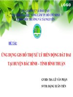 Khóa luận tốt ngiệp ứng dụng GIS hỗ trợ xử lý biến động đất đai tại huyện bắc bình – tỉnh bình thuận 